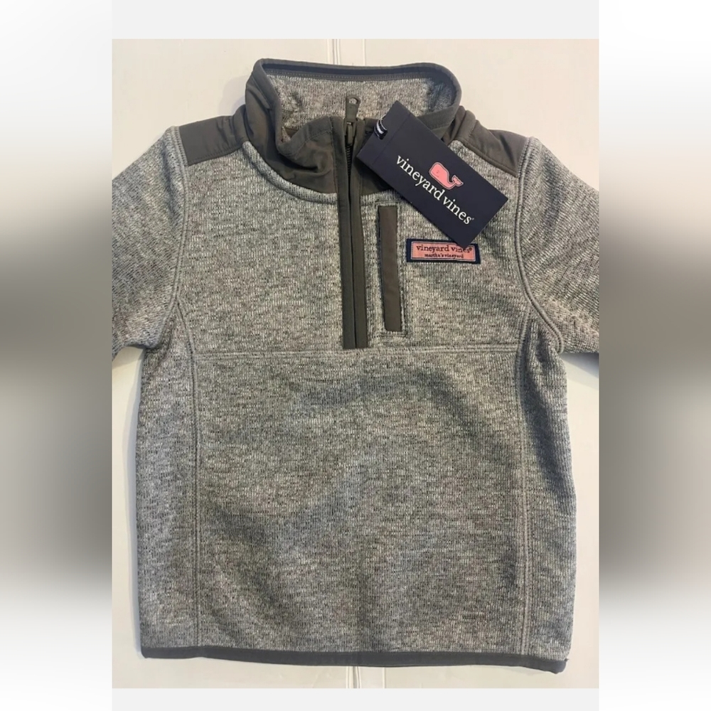 NWT Vineyard VINES Kid's Toddler Mountain Sweaterfleece Quarter Zip